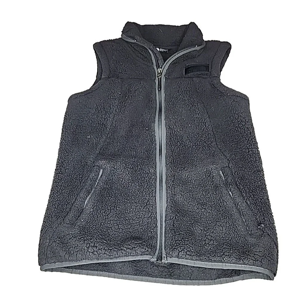 The North Face Vest Osito Womens Size XS Full Zip Fuzzy Fleece Black Vest EUC